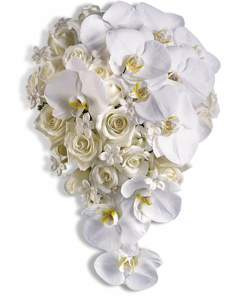Свадебный букет из белых орхидей20