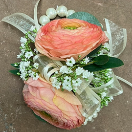 Peach Athens Corsage