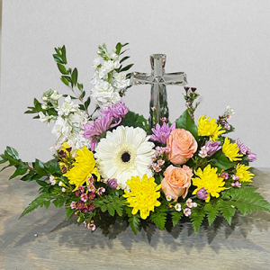 Graceful Crystal Cross Arrangement