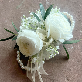 White Athens Corsage