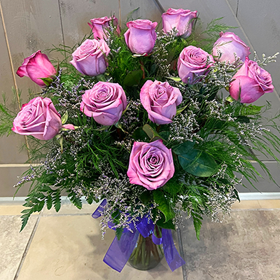 Deep Purple Rose Arrangement