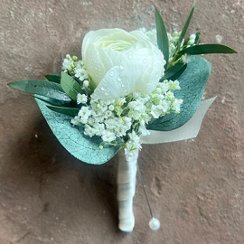 White Philip Boutonniere